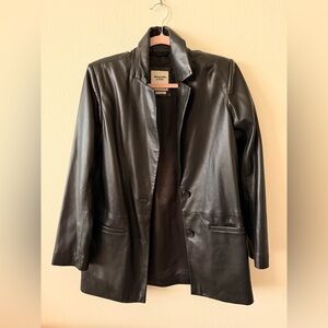 ABERCROMBIE & FITCH | Women's Black Leather Blazer